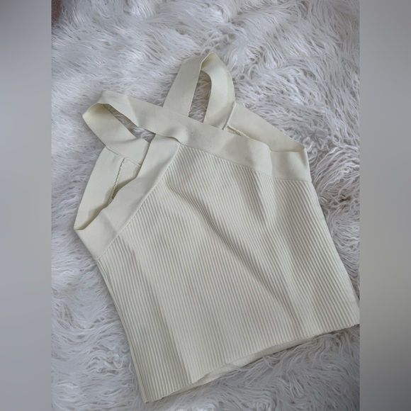 Favorite Daughter Cross Back Strap Rib Tank Cream Sz M - Picture 5 of 6